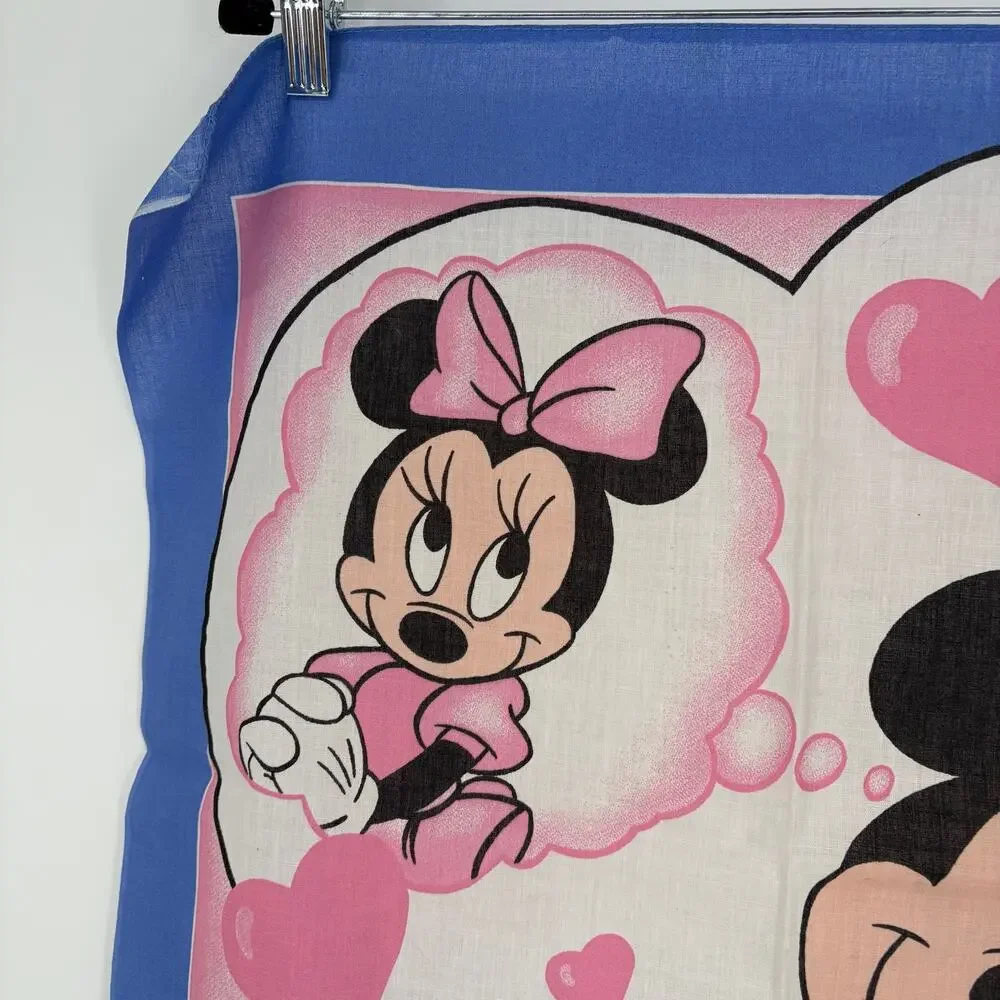 Vintage Disney Mickey Minnie Mouse Bandana Scarf USA Woronowicz Love Letter
